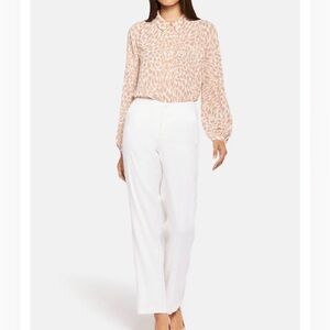 NYDJ Women’s Linen Pants “Marilyn” White Wide Leg Linen Size 18W EUC